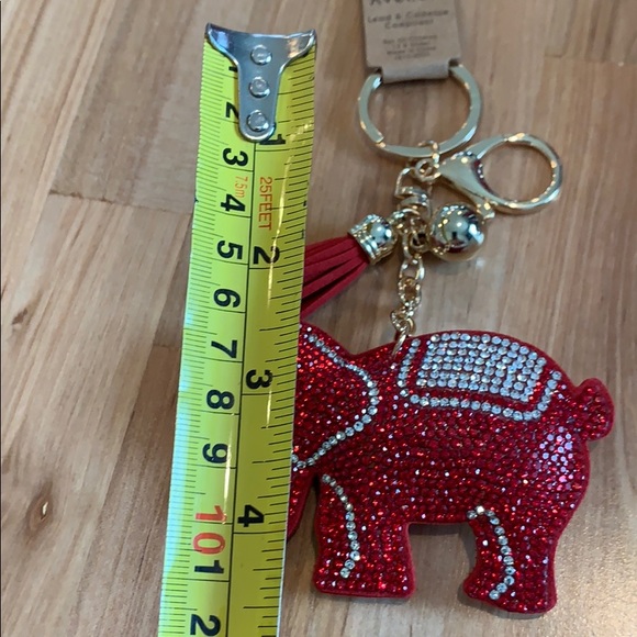 ALABAMA FANS Red/white Elephant Key Chain w/clip. - Picture 8 of 8